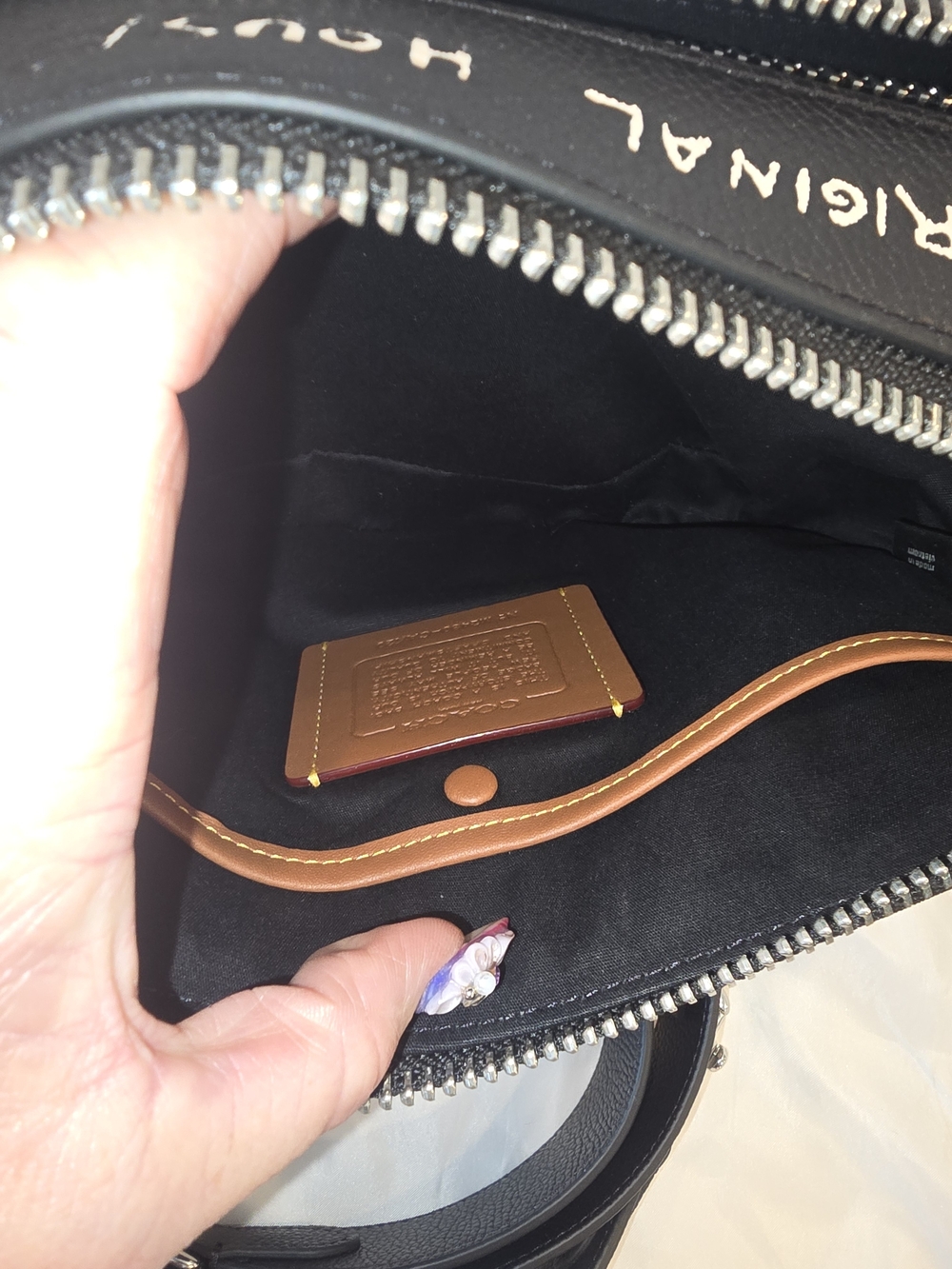 Coach Black Leather Crossbody Bag with Dino Sketch - Picture 7 of 12